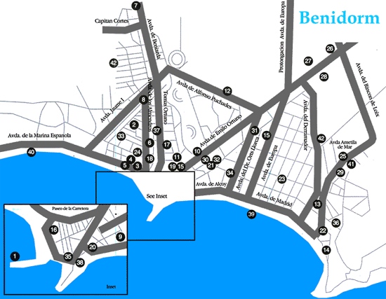 Map of Benidorm